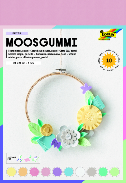 Foam Folia 20X29CM Pastel 10 Kleuren