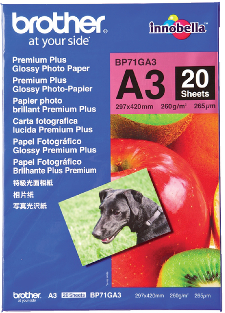Correct voorstel vloeistof Fotopapier Brother BP-71 A3 260GR Glossy 20Vel | Kantoorartikel | 129003 |  Bruna