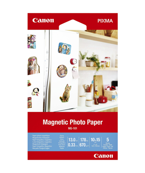 hefboom toevoegen Vleien Fotopapier Canon MG-101 Magnetisch 10X15CM 5Vel | Kantoorartikel | 1387067  | Bruna