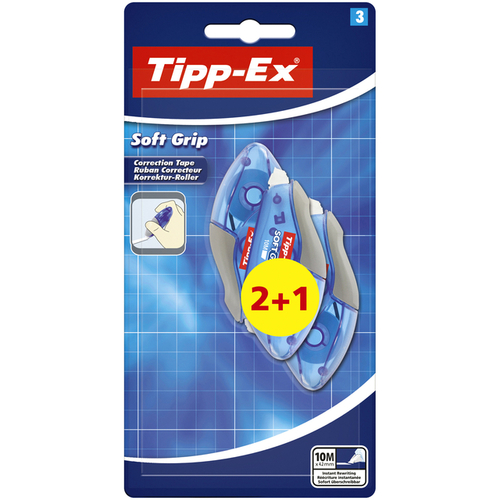 Correctieroller Tipp-Ex Soft Grip 4.2MMX10M Blister 2+1 Gratis