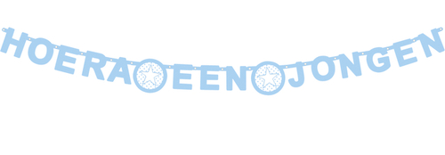 Letterslinger 'Hoera Een Jongen' Blauw