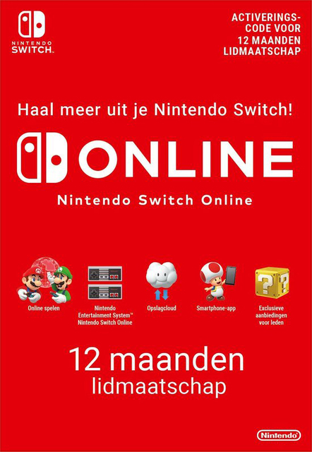 Nintendo Switch Online 12 Maanden Cadeaukaart
