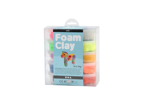 Klei Foam Clay Basic 10 X 35GR 10 Kleuren