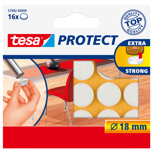 Beschermvilt Tesa® Protect Anti-Kras Ø18MM Wit 16 Stuks