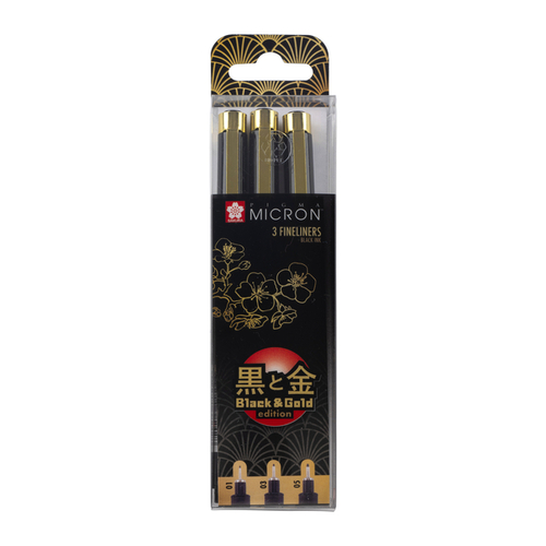Sakura Pigma Black & Gold Edition Set 3