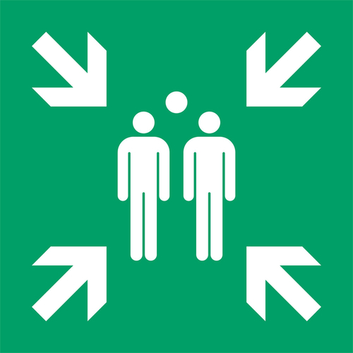 Pictogram Bordje Djois Verzamelplaats 300X300MM Groen
