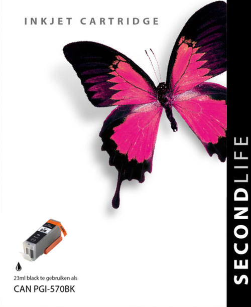 Cartridge Secondlife Canon Pgi 570 XL Zwart