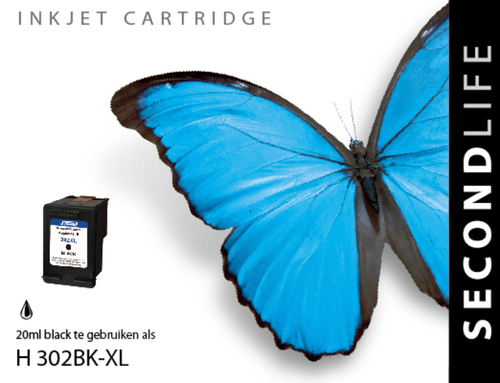 Cartridge Secondlife H 302BK XL Zwart
