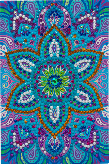 Diamondpainting Crystal Art Kaart Blauwe Mandala 10X15CM