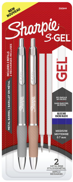 Gelschrijver Sharpie S-Gel Metal 0,7MM Blister Blauw + 2 Vullingen