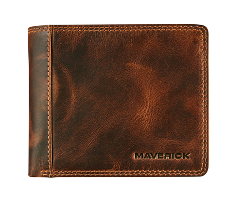 Portemonee Maverick The Original Met Kleingeldvak Rfid Leer Bruin