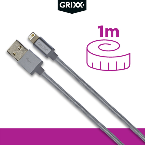 Kabel Grixx 8-Pin Usb Apple 1M Space Grijs