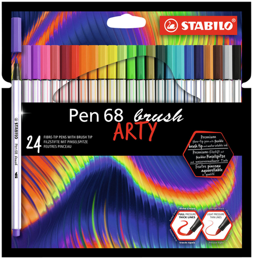 Brushstift Stabilo Pen 568/24 Arty Assorti Set À 24 Stuks