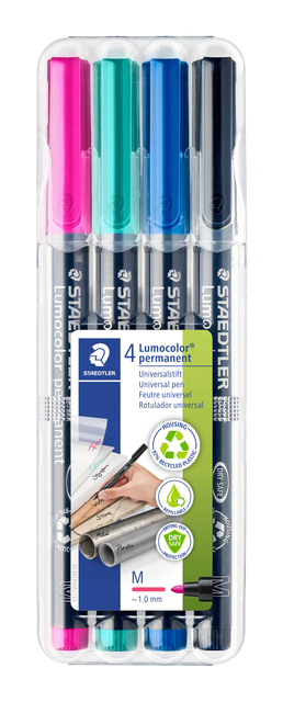 Viltstift Staedtler Lumocolor 317 Permanent M Set À 4 Kleuren