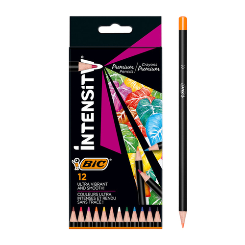Kleurpotloden Bic Intensity Premium Assorti Etui À 12 Stuks