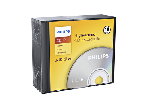 CD-R Philips 80Min 700MB 52X SL 10 Stuks