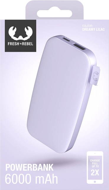 Fresh N Rebel Powerb 6000 Mah -Fast Charging Dreamy Lilac
