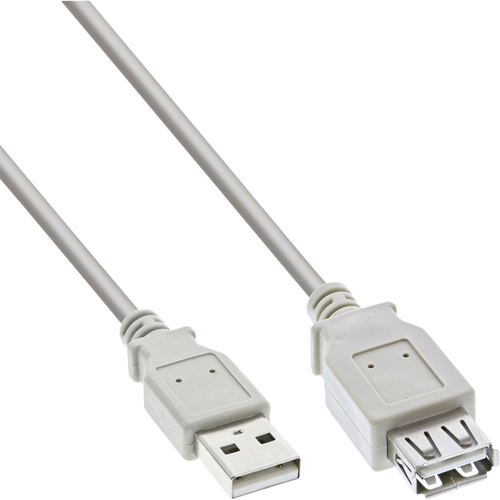 Kabel Inline Verlengkabel Usb-A 2.0 M-V 3 Meter Grijs