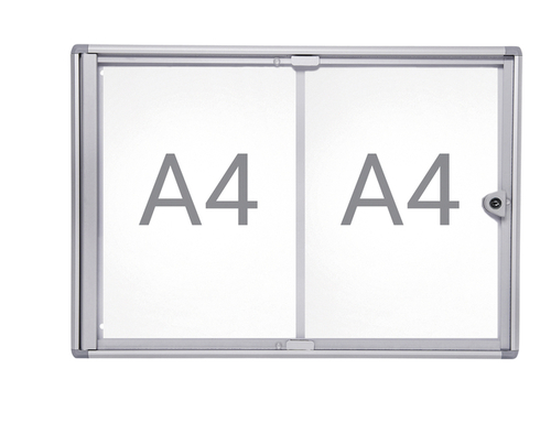 Binnenvitrine Wand Maulextraslim Whiteboard 2Xa4 Met Slot