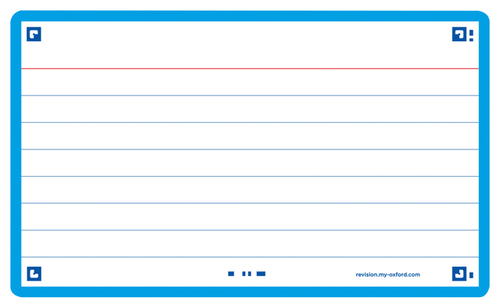 Flashcard Oxford 2.0 75X125MM 80Vel 250GR Lijn Turquoise