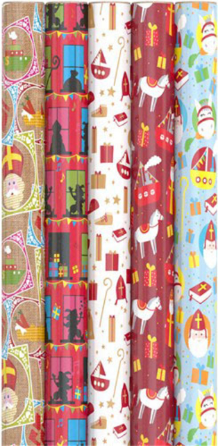 Consumentenrollen Sint 46.5X250CM Assorti