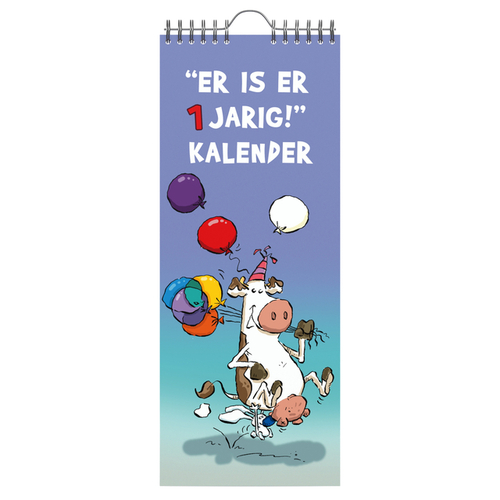 Verjaardagskalender 130X325 Ritstier 14Pagina's Paars