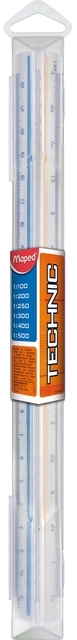 Schaalstok Maped Driehoekig 1:100/200/250/300/400/500