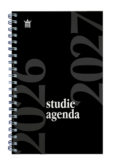 Schoolagenda 2025-2026 Ryam Studie 7Dagen/2Pagina's Spiraal Zwart
