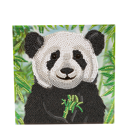 Diamondpainting Crystal Art Kaart Baby Panda 18X18CM