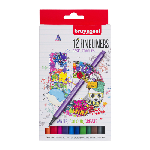 Fineliner Bruynzeel Set À 12 Kleuren