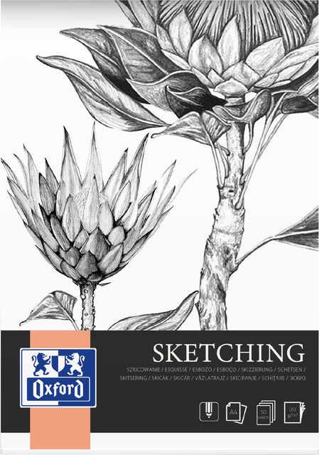Tekenblok Oxford Sketching A4 50 Vel 120 Gram