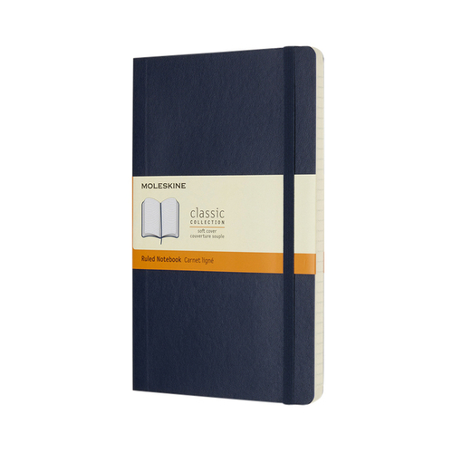 Notitieboek Moleskine Large 130X210MM Lijn Soft Cover Sapphire Blue