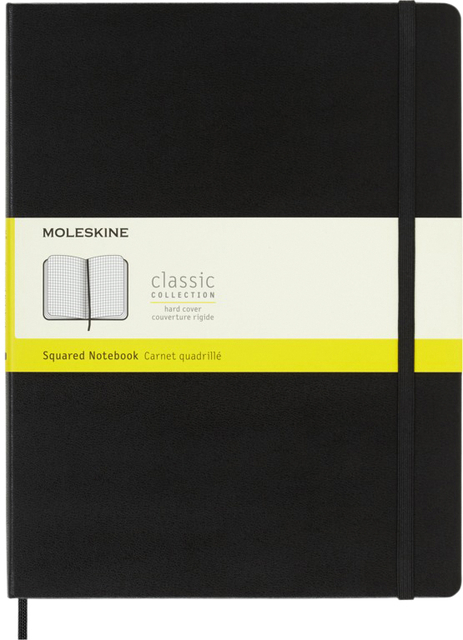 Notitieboek Moleskine XL 190X250MM Ruit 5X5 Hard Cover Zwart