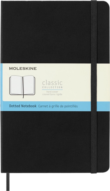 Notitieboek Moleskine Large 130X210MM Dots Hard Cover Zwart