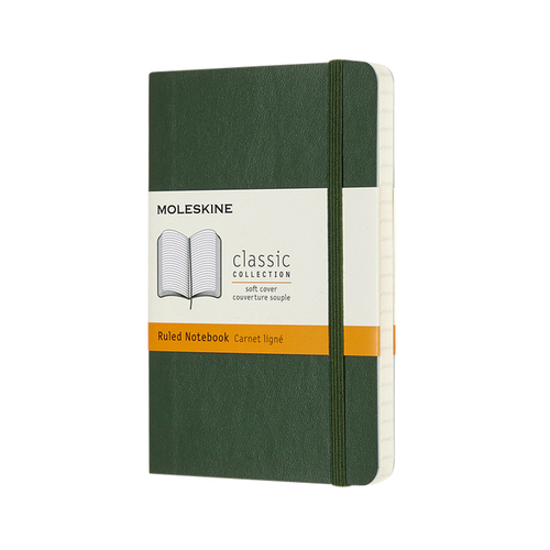 Notitieboek Moleskine Pocket 90X140MM Lijn Soft Cover Myrtle Green