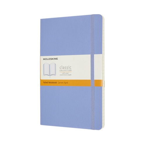 Notitieboek Moleskine Large 130X210MM Lijn Soft Cover Hydrangea Blue