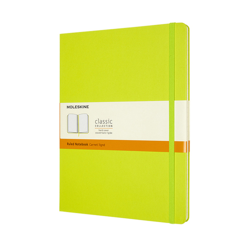 Notitieboek Moleskine XL 190X250MM Lijn Hard Cover Lemon Green