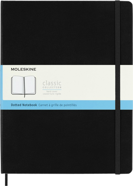 Notitieboek Moleskine XL 190X250MM Dots Hard Cover Zwart