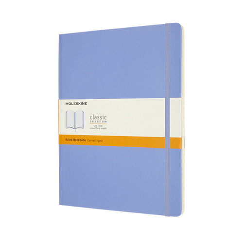 Notitieboek Moleskine XL 190X250MM Lijn Soft Cover Hydrangea Blue