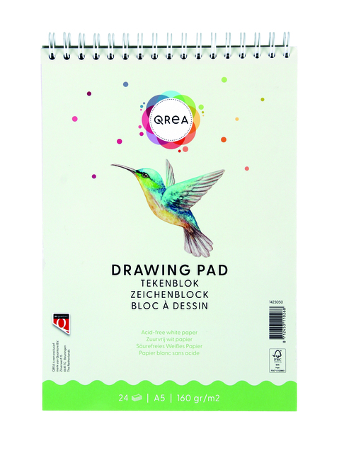 Tekenblok Qrea A5 24 Vel 160GR Spiraal