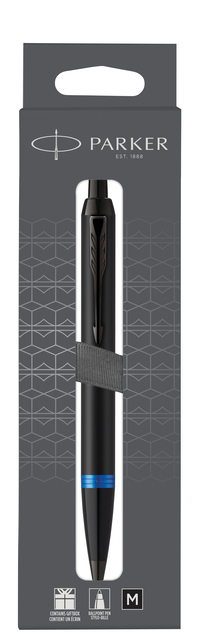 Balpen Parker Im Black Blue Vibrant Ring Medium Blister À 1 Stuk