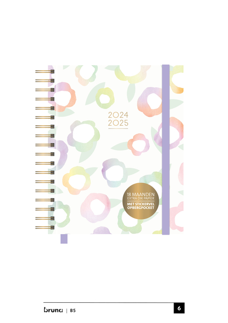 B5 Schoolagenda 24/25 Pastel - Flowers