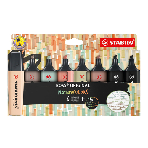 Markeerstift Stabilo Boss 70/8 Nature Colors Etui À 8 Stuks