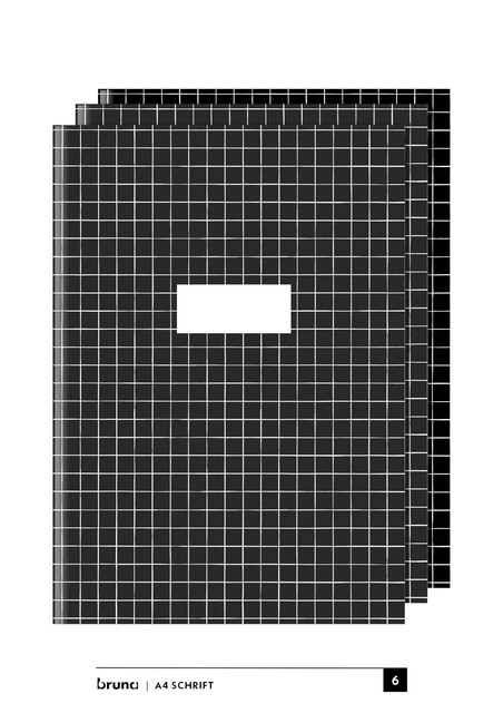 5-Pak A4 Schriften Met Ruiten Basis - Zwart