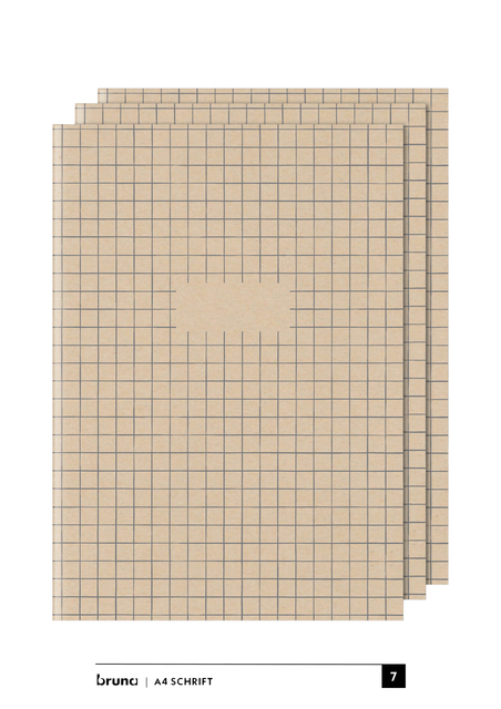 5-Pak A4 Schriften Met Ruiten - Kraft