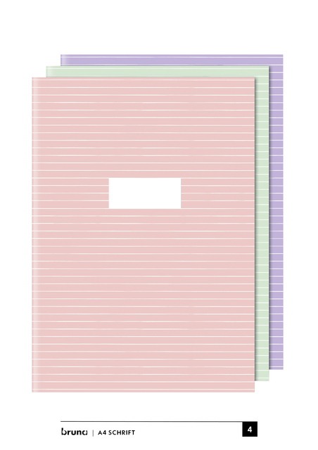 Schrift A4 Lijn 5Pak - Pastel