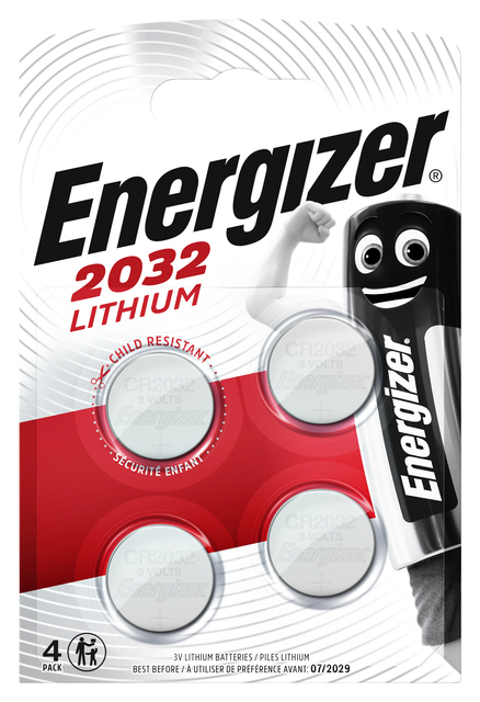 Batterij Energizer Knoopcel 4XCR2032 Lithium
