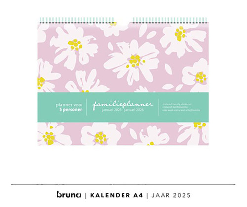 Familieplanner 2025 A4 Week CC Tropical Flower Kantoorartikel