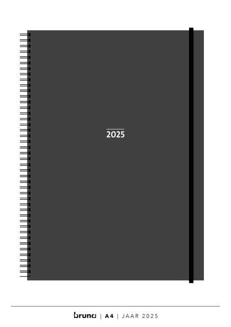 Agenda 2025 A4 Zakelijk Spiraal - Basis Zwart