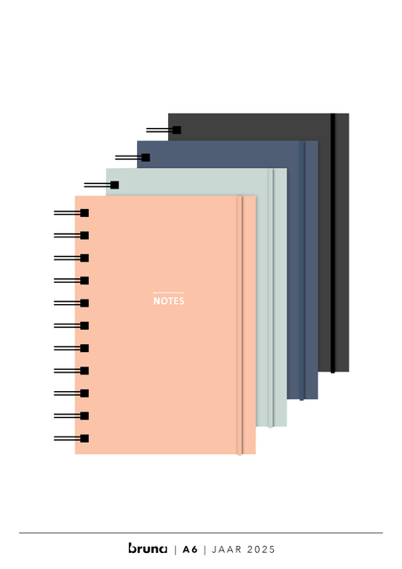 Notitieboek A6 Spiraal - Basis + CF 4 Assorti